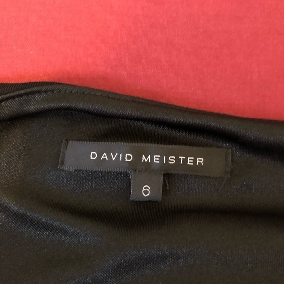 David Meister One Shoulder Cocktail Mini Dress Black Wedding Guest Dress Size:6 - Picture 9 of 13